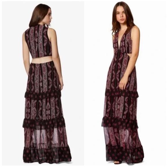 Avec Les Filles Rosie Tiered Maxi Dress Size 0 - Picture 1 of 8